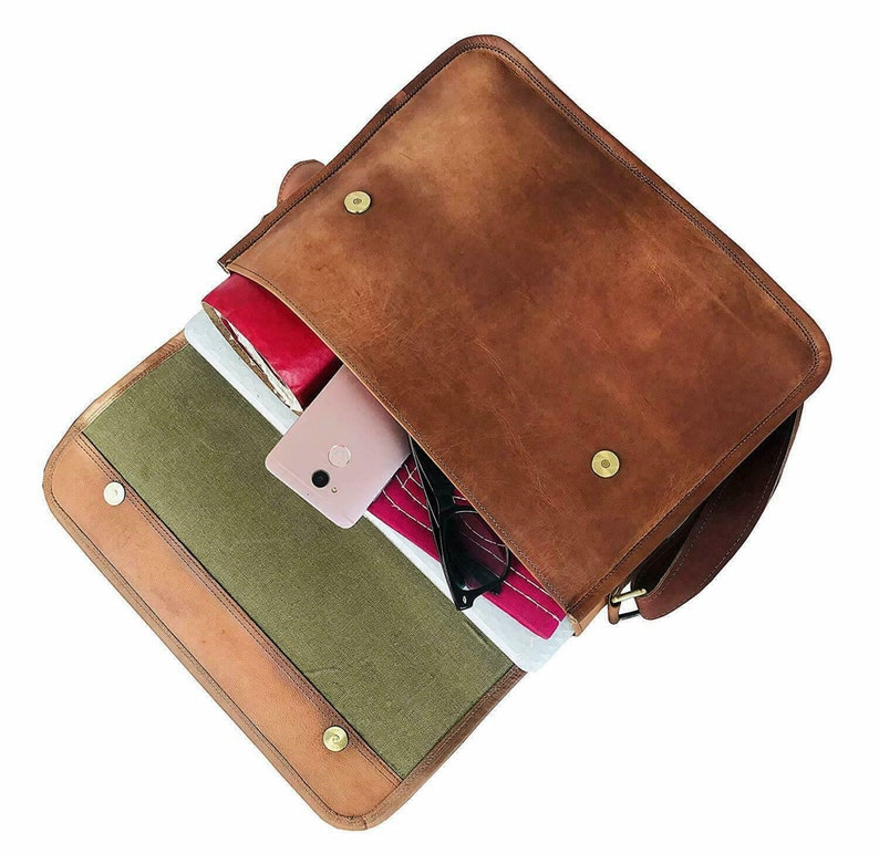 13/15/16 Zoll Umhängetasche aus Leder, Umhängetasche aus Leder, Laptoptasche aus Leder, handgefertigte Umhängetasche für Männer und Frauen, bestes Geschenk Bild 8