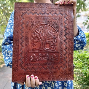 Quaderno diario in pelle extra large da 600 pagine, quaderno da disegno, albero della vita, diario personalizzato a righe/senza righe, regali fatti a mano per uomini e donne
