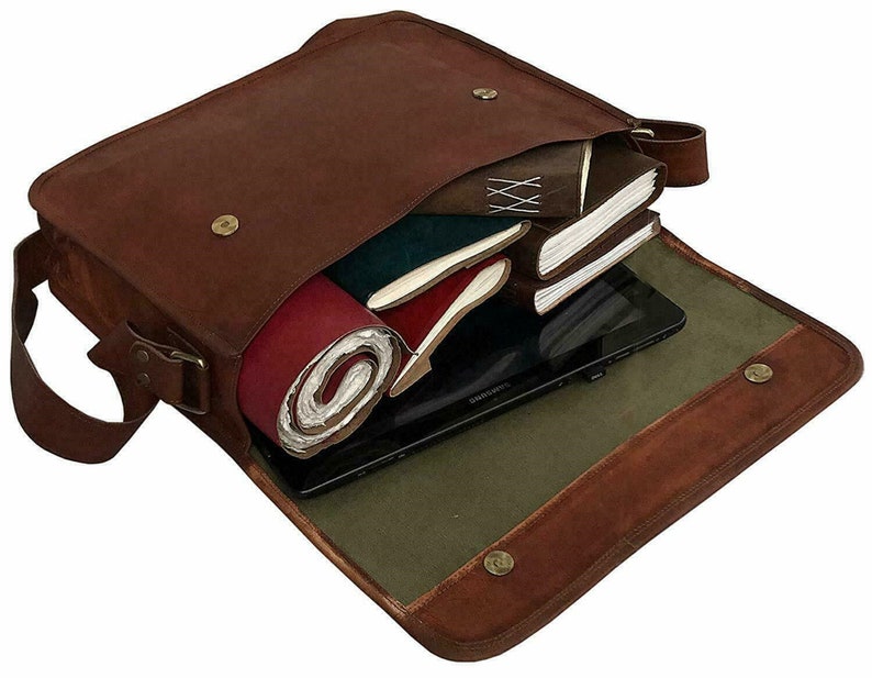 13/15/16 inch leather satchel shoulder bag, Leather Messenger bag, Leather Laptop bag, Handmade Crossbody bag for Men & Women, Best Gift image 7