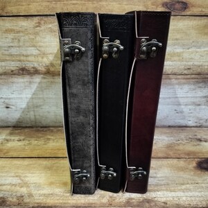 Triple Moon Leather Ring Binder: Handmade Grimoire Organizer image 15