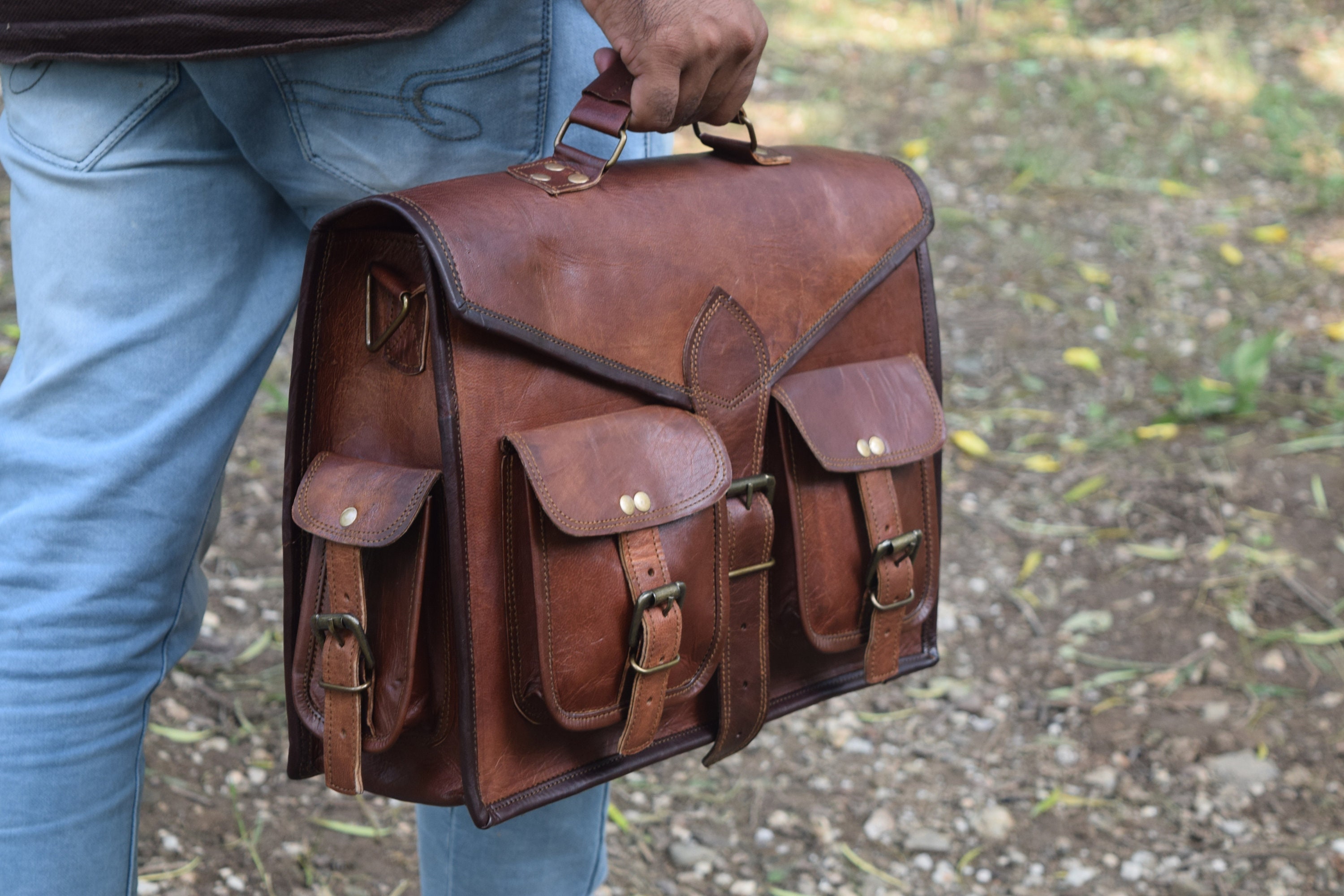 Leather Bags Men Leather Messenger Men's Laptop Bag - Etsy