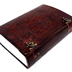 Large 600 Pages Leather Journal Tree of Life Journal Large Notebook Leather Diary Lined/Unlined Paper Vintage Leather Journal image 3