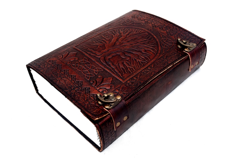 Large 600 Pages Leather Journal Tree of Life Journal Large Notebook Leather Diary Lined/Unlined Paper Vintage Leather Journal image 3