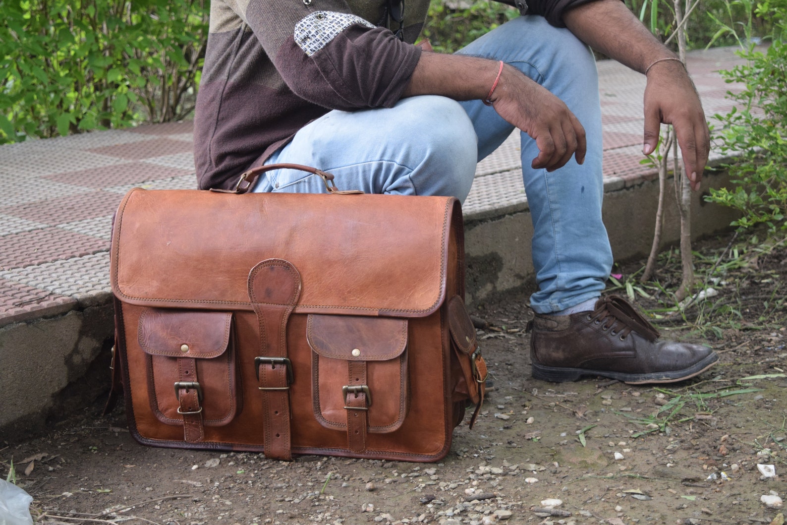 Leather Messenger Bag Men Leather Bags Men Laptop Bag Leather Etsy