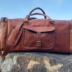 Extra Große Handgefertigte Ledertasche Reisetasche Echtes Leder Overnight Weekender Tasche für Männer Große Reisetasche Duffle Geschenk für Männer & Frauen