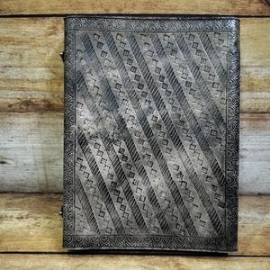 Triple Moon Leather Ring Binder: Handmade Grimoire Organizer image 17