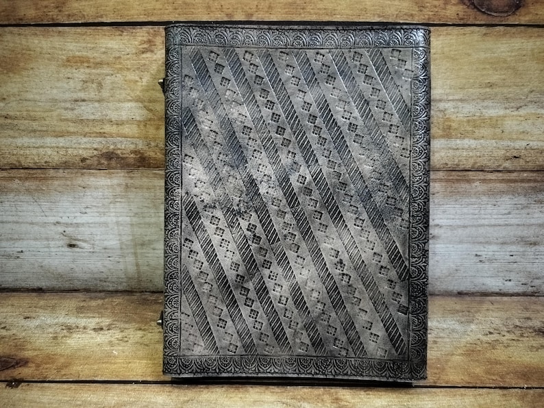 Triple Moon Leather Ring Binder: Handmade Grimoire Organizer image 17