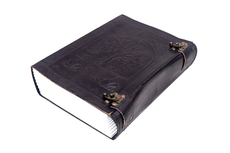 Large 600 Pages Leather Journal Tree of Life Journal Large Notebook Leather Diary Lined/Unlined Paper Vintage Leather Journal image 6