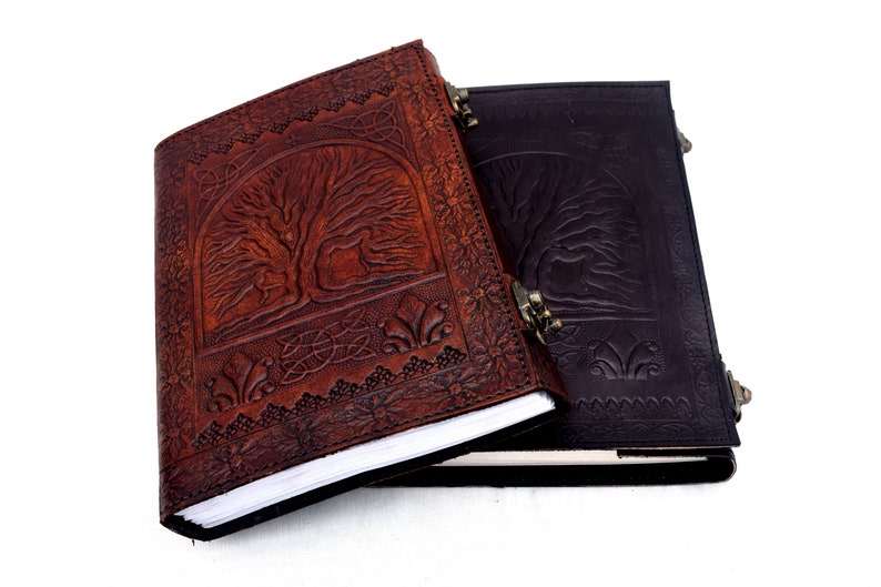 Large 600 Pages Leather Journal Tree of Life Journal Large Notebook Leather Diary Lined/Unlined Paper Vintage Leather Journal image 7