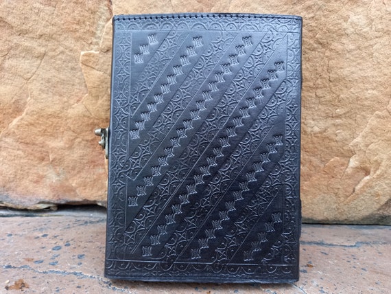 Diario De Cuero Vintage Con Relieve De Lapiz Azul De 3 10