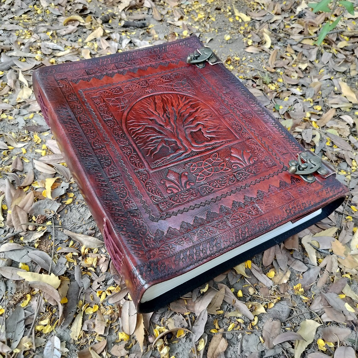 Extra Large Leather Journal: 600 Page Tree of Life Notebook With Lock ...