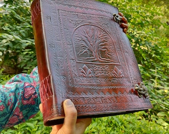 Extra Large Leather Journal: 600 Page Tree of Life Notebook with Lock