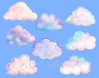 Weather clip art -Pastel cloud -pink cloud clip art- cloud sublimation -cute cloud art- cloudy weather- digital art-commercial use png