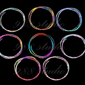 Circle bundle png -rainbow circle frames png -colorful circle png -round background-coaster digital download -circle digital download