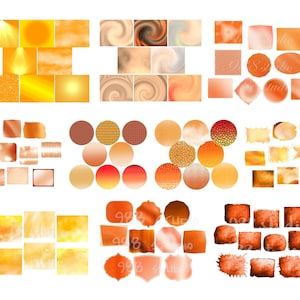 Orange bundle background png- swirl -sky- spotlight texture 88 png- round frames- background sublimation design, bundle digital download