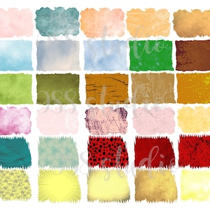 30 clip art con bordo strappato - texture sfondo png - clip art - pacchetto digitale - grafica su carta - pacchetto png sfondo - uso commerciale