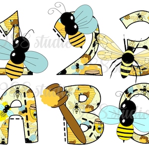 Bee font png, bees clip art, insect alphabet, cute fonts, bee sublimation, bug clip art, number png, letters with numbers, doodle font
