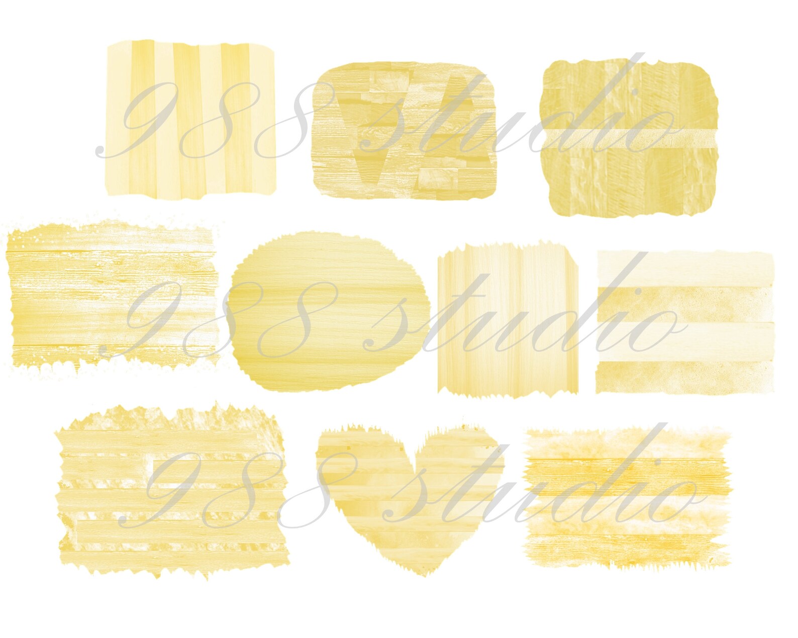 Yellow Clip Art Bundle Background Png Gold Png 100 Png | Etsy