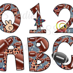 Alfabeto de rugby png, fuente deportiva, letras de garabatos png, imágenes prediseñadas de fuentes lindas, números png, amantes del deporte, letras imprimibles, sublimación de fuentes, abc