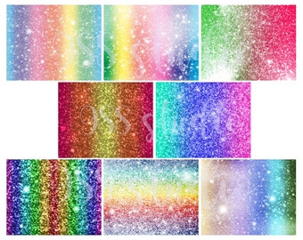 Rainbow glitter digital paper- scrapbooking digital paper- rainbow texture overlay- scrapbook paper pack- luxury background- commercial use