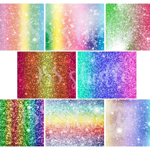 Rainbow glitter digital paper- scrapbooking digital paper- rainbow texture overlay- scrapbook paper pack- luxury background- commercial use