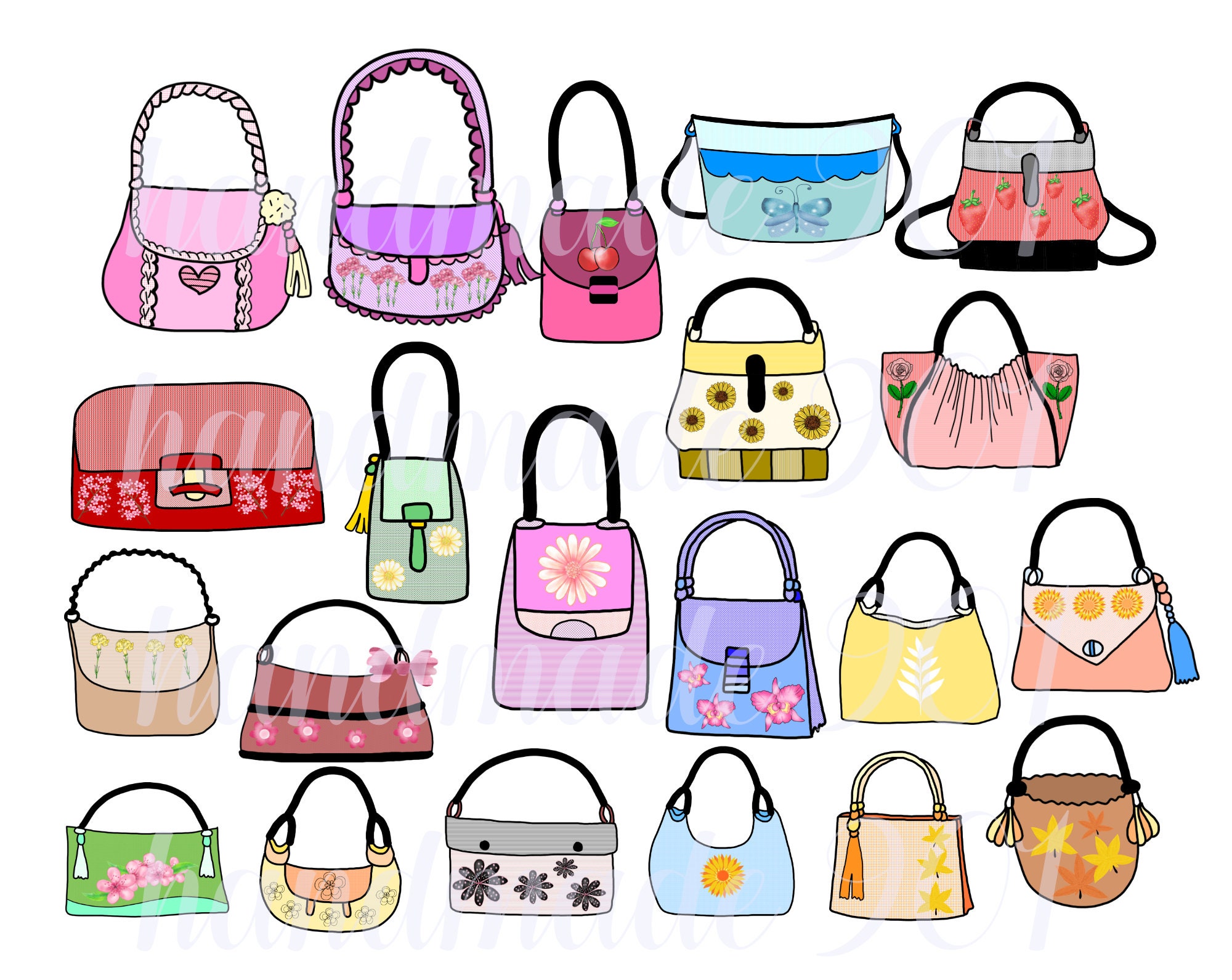 Handtaschen png Taschen Clip Art png Clip Art Tasche | Etsy