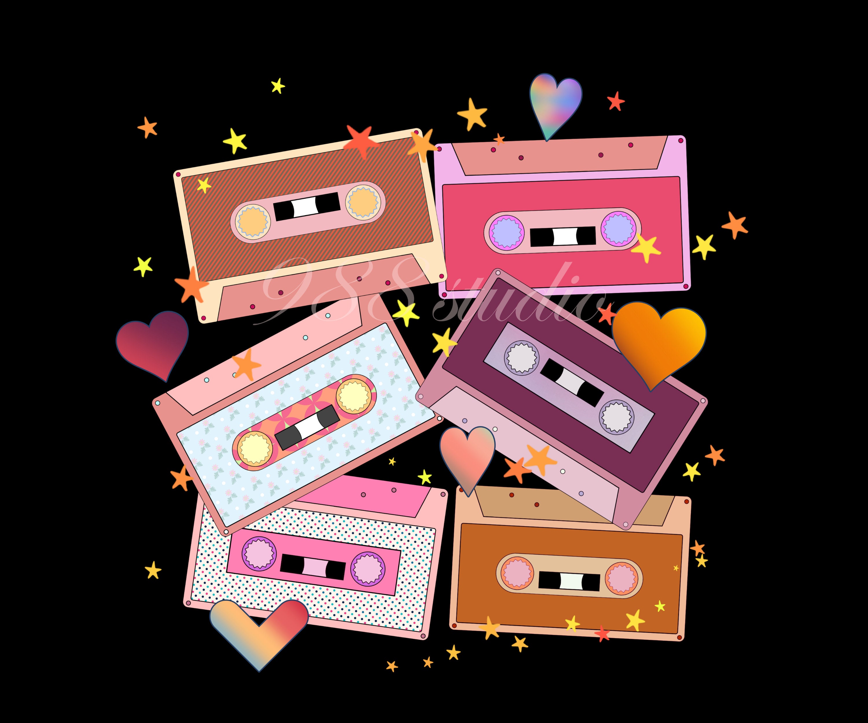 Cassette Tape Png, Retro Cassette Tape Sublimation, 90s Png, Retro Clip
