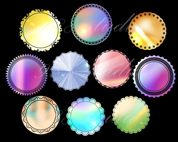 Glitter Round Png tags Png-scallop Tags Glitter Round tag | Etsy