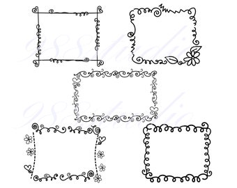 Doodle frame clip art- frame png- doodle frames- doodle clipart bundle- frame png images- frame clip art- commercial use -printable