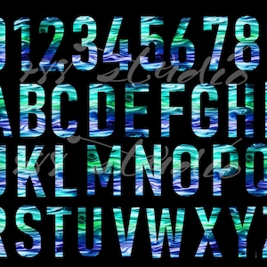 Water alphabet png, sea font, decorative alphabet png, water letters, font bundle, uppercase letters, alphabet sublimation, letter clip art