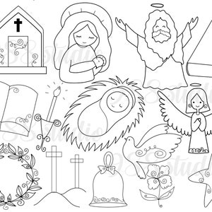 Doodle Christian svg, Mary and Jesus art, Christ outline drawing, religion png, baptism print, Jesus baby art, God hand drawing, bundle SVG