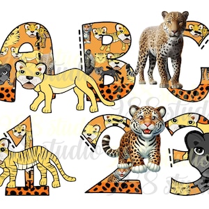 Tiger alphabet png, leopard clip art, tiger sublimation, black tiger art, animal letters pdf, wild animal letters, doodle numbers, wild art