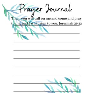 Prayer Journal Printable