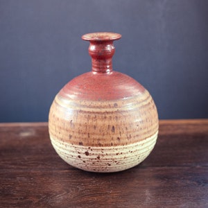 Hand geworfen Tricolor gesprenkelte Keramik Vase - Vintage Studio Keramik Vase