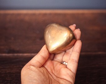 Small Brass Heart Shaped Ring Dish with Lid - Heart Shaped Jewelry Storage