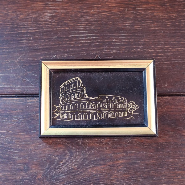 Hand Painted 23k Gold Colloseum Miniature Wall Art