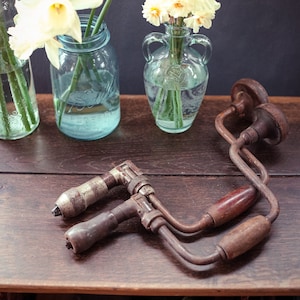 Primitive Woodworking Hand Crank Drill - Antique Woodworker/Carpenter Tools *select from dropdown