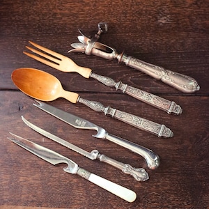 Assorted Silver Plate Serving Pieces - Vintage and Antique Silver Plate Serving Utensils Knives