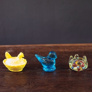 Art Glass Objects - Vintage Studio Glass Paperweights & Personal Salt Cellar