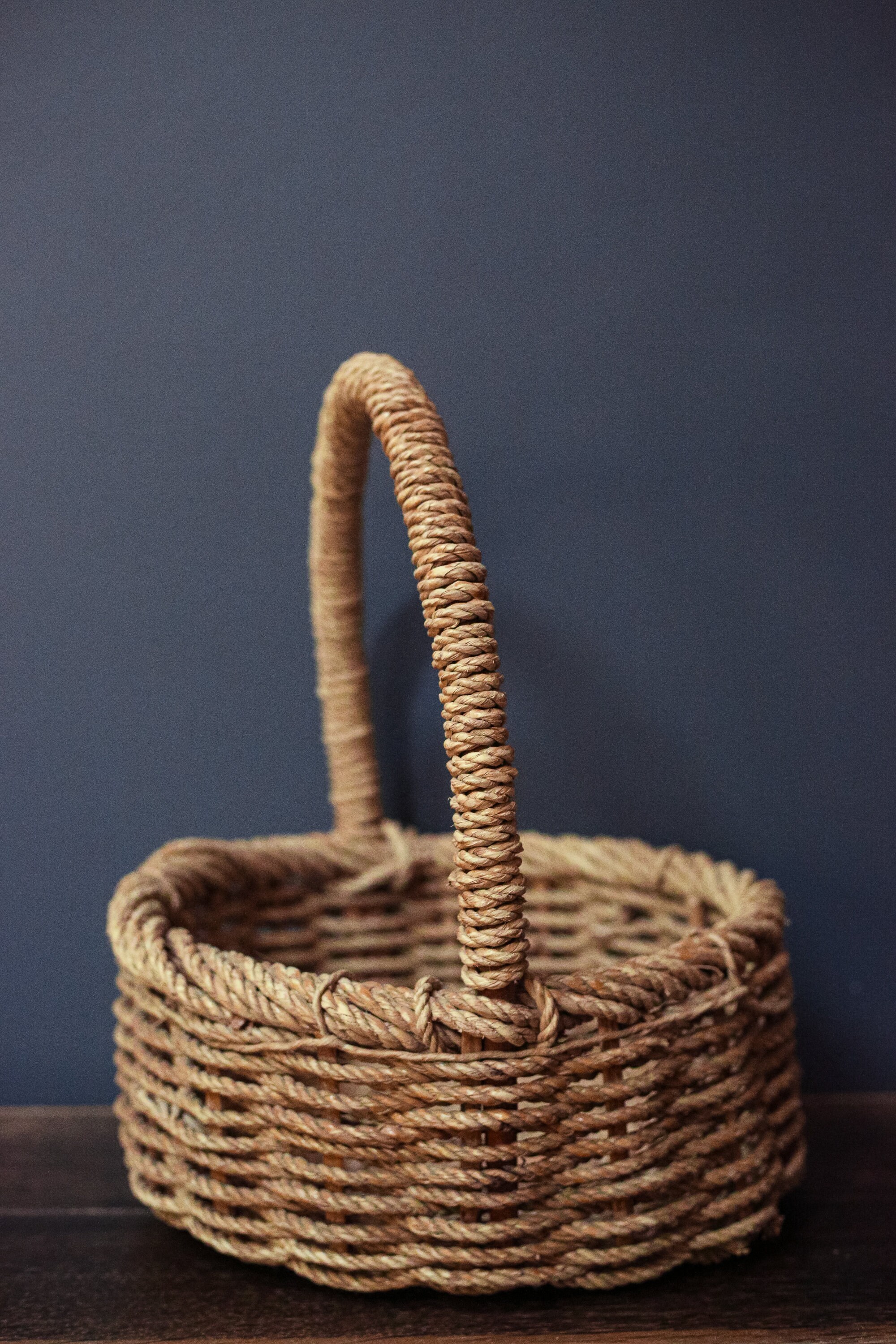 Extra Large Rope Basket Round Flat Bottom With Handle | Etsy