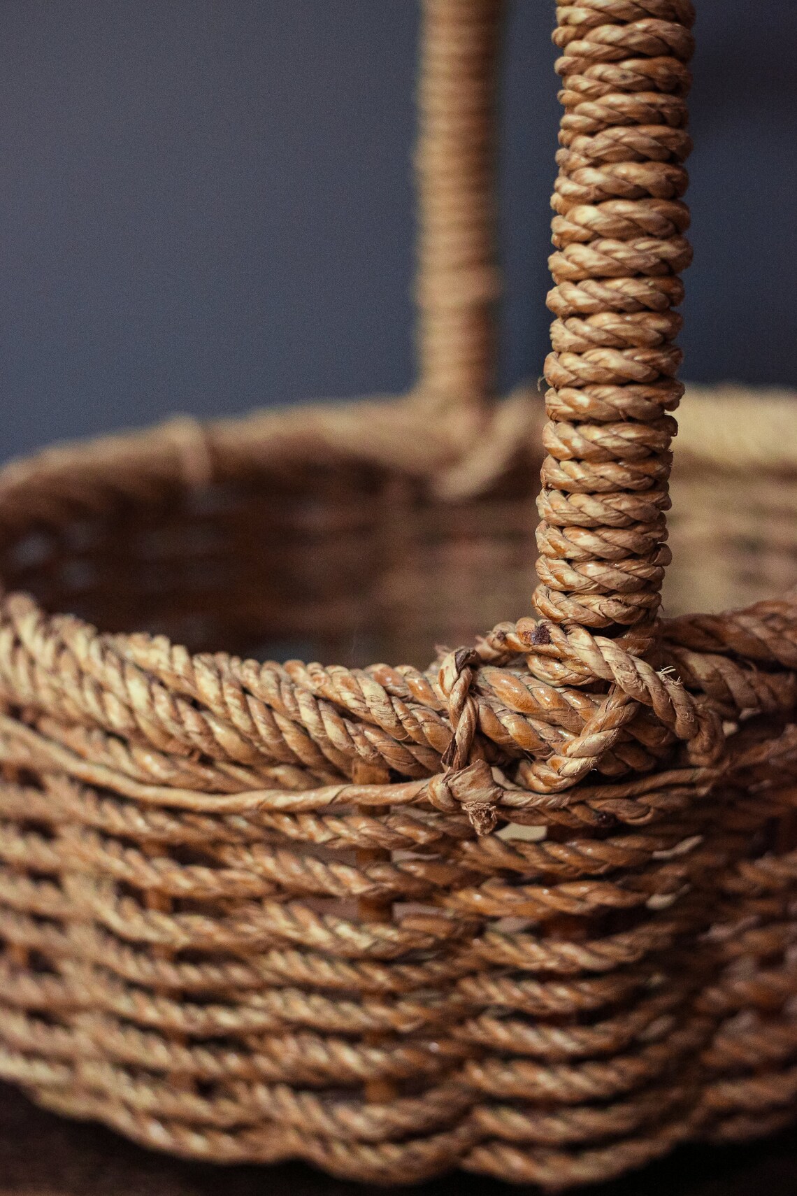 Extra Large Rope Basket Round Flat Bottom With Handle | Etsy