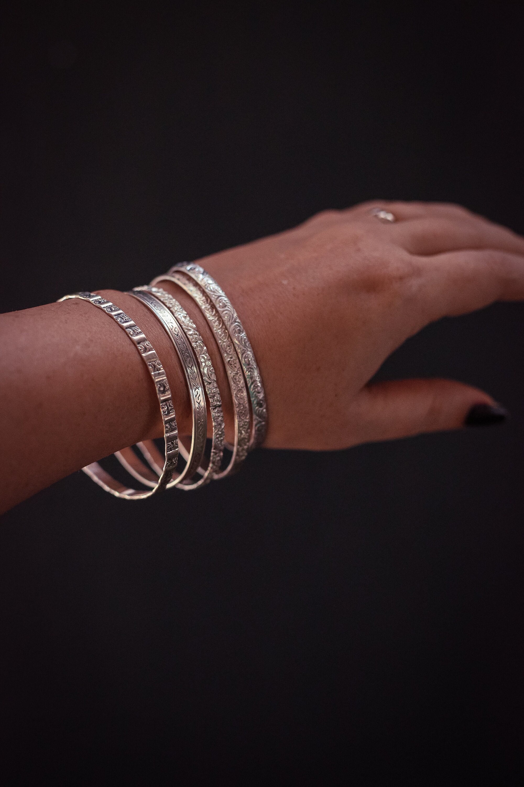 Buy Sterling Silver Stamped Bracelet - Vintage Sterling Bangles