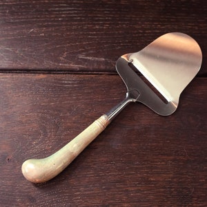 Vintage Cheese Slicer with Silver Plated Handle - Vintage Made in England Cheese Server