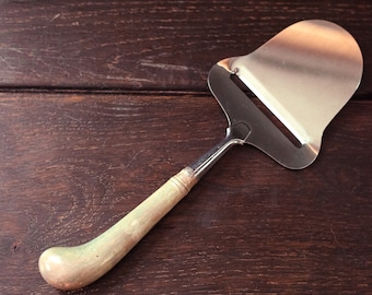 Vintage Cheese Slicer with Silver Plated Handle - Vintage Made in England Cheese Server