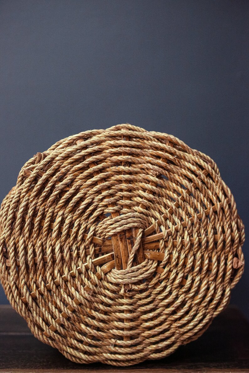 Extra Large Rope Basket Round Flat Bottom With Handle | Etsy