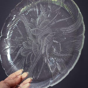 Arcoroc Canterbury Crocus Glass Dinner Plates - Vintage Glass Serving Platters