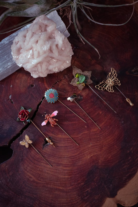 Floral & Fauna Stick Pins - Select style from dro… - image 1