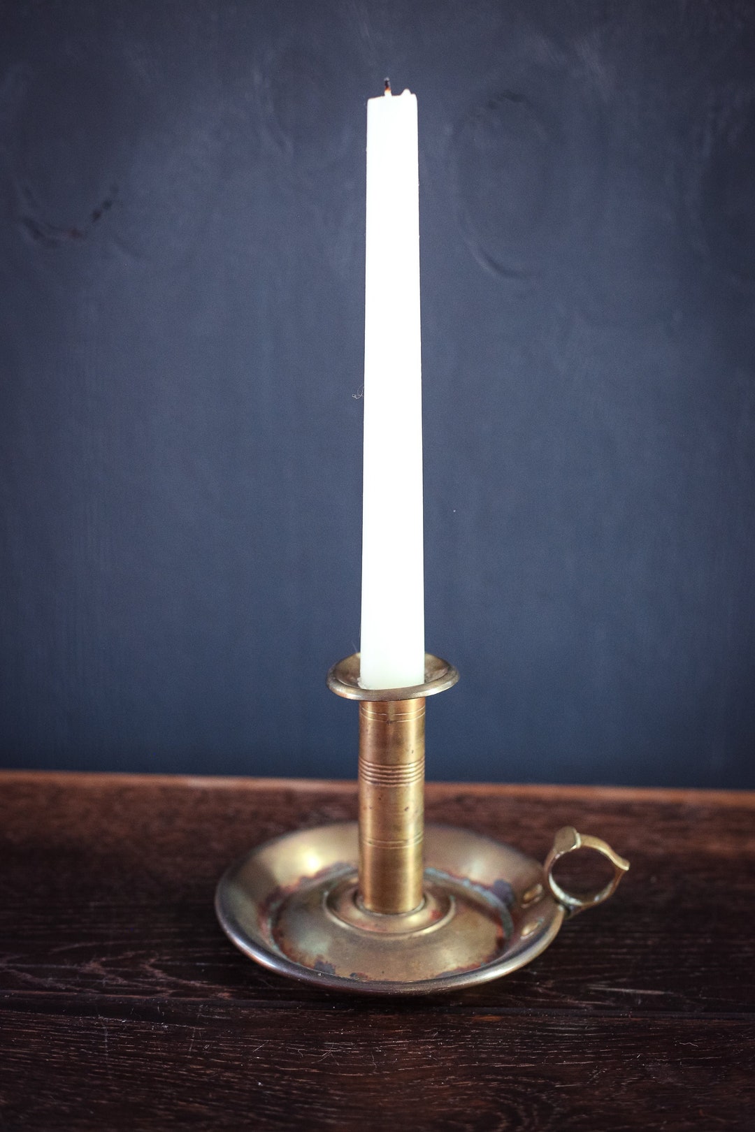 Vintage Brass Chamber Candle Brass Candlestick Holder With Etsy