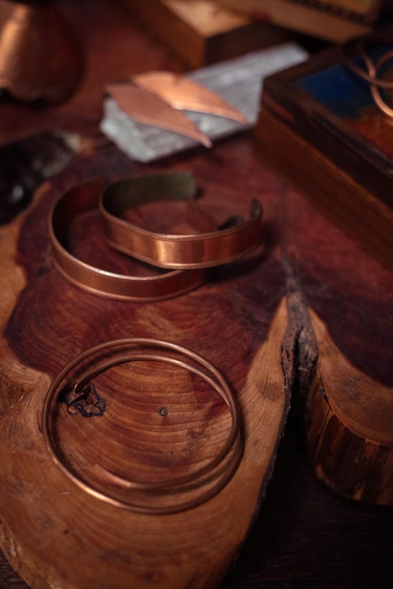 Eclipse Stacking Copper Bangles - Vintage Copper … - image 9