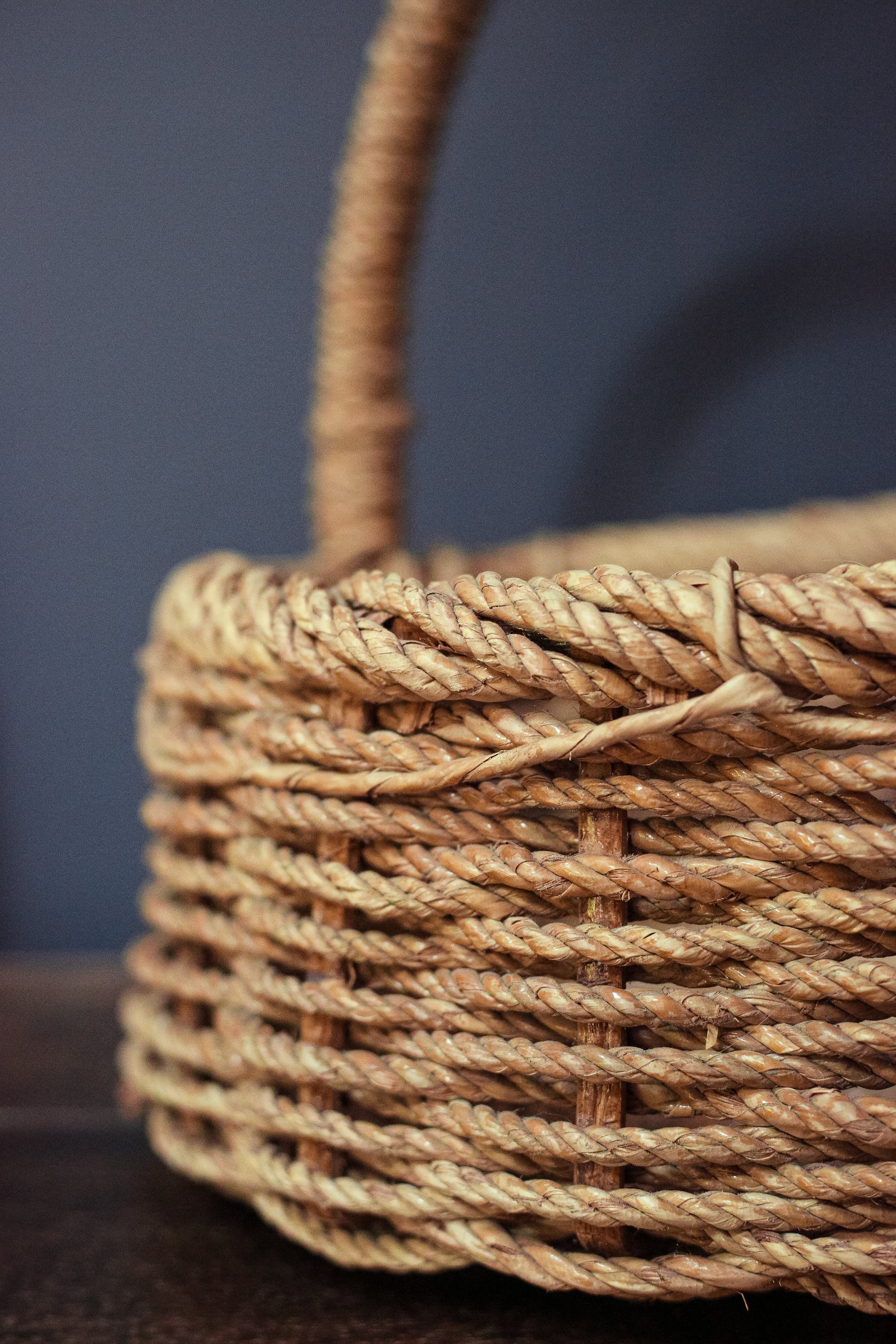 Extra Large Rope Basket Round Flat Bottom With Handle | Etsy